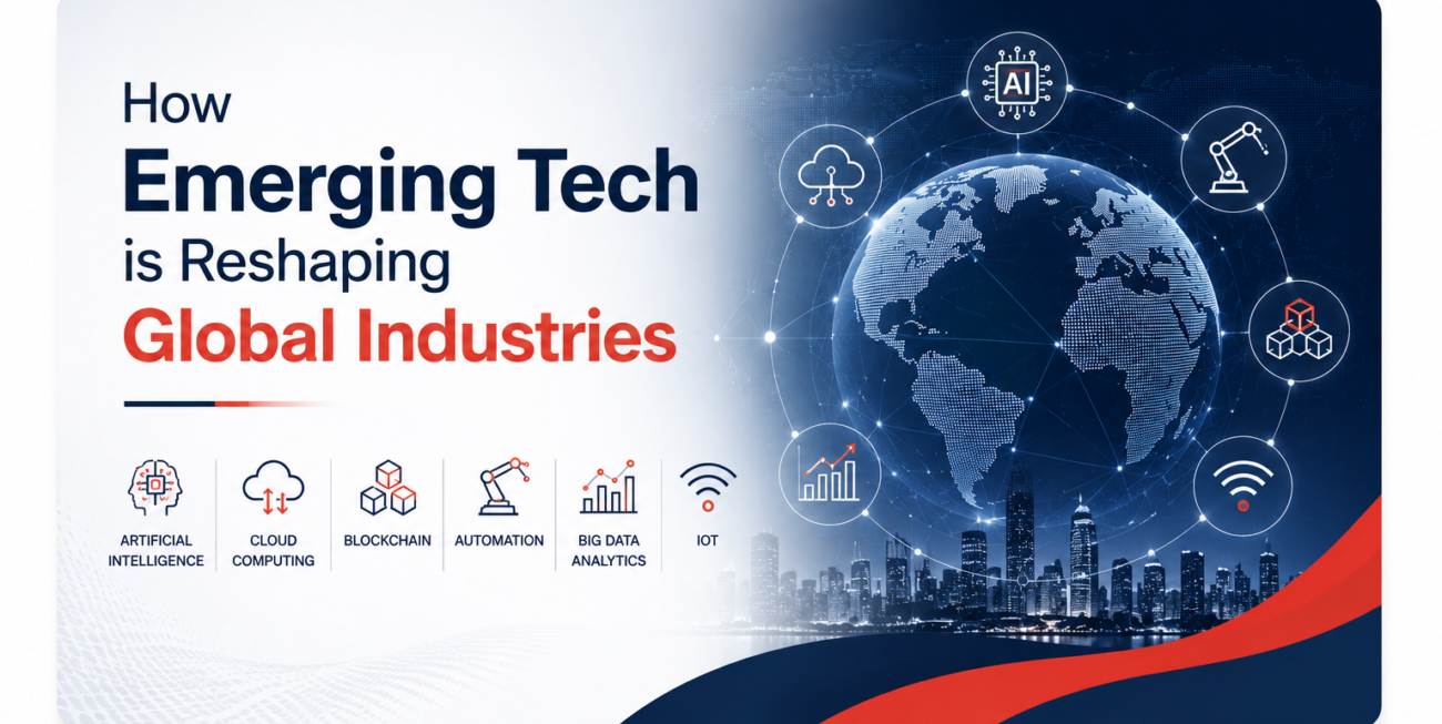 Discover how emerging technologies like AI, cloud computing, IoT, blockchain, and automation are transforming industries, driving innovation, improving efficiency, and shaping the future of global business.